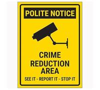 V Safety Polite Notice/Crime Reduction Area/See It-Report It-Stop It 150 x 200mm - 1mm Rigid Plastic Safety Sign