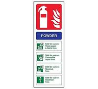 V Safety Powder Id Fire Extinguisher Sign - 100mm x 280mm - Self Adhesive Vinyl