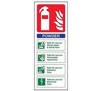 V Safety Powder Id Fire Extinguisher Sign - Portrait - 100mm x 280mm - 2mm Rigid Plastic