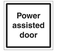 V Safety Power Assisted Door 150 x 150 mm - Glow In The Dark Self Adhesive Vinyl Safety Sign