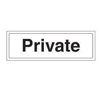 V Safety Private 300 x 100 mm - 2mm Super-Tough Rigid Plastic Safety Sign