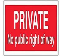 V Safety Private, No Public Right Of Way Sign - 300mm x 100mm - 1mm Rigid Plastic