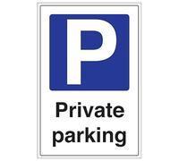 V Safety Private Parking - Portrait 300 x 400 mm - 3mm Brushed Aluminium Composite Safety Sign