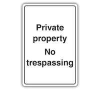 V Safety Private Property No Trespassing Safety Sign - 400 x 600 mm - Glow In The Dark Self Adhesive Vinyl