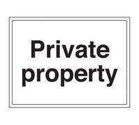 V Safety Private Property Polite Notice Sign - Adhesive Vinyl - 400X300mm (X3)