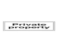 V Safety Private Property Sign - 300mm x 200mm - Self Adhesive Vinyl