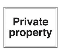 V Safety Private Property Sign - 400mm x 300mm - 1mm Rigid Plastic