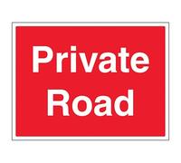 V Safety Private Road - Large Landscape 400 x 300 mm - Glow In The Dark 1mm Rigid Plastic Safety Sign