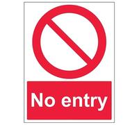 V Safety Prohibition Access - No Entry - 300 X 400MM Safety Sign With Snap Frame