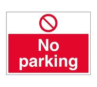 V Safety Prohibition Access - No Parking - 400 X 300MM Safety Sign With Snap Frame