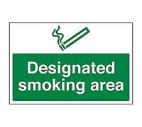 V Safety Prohibition No Smoking - Designated Smoking Area - 300 X 200mm