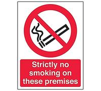 V Safety Prohibition No Smoking - Strictly No Smoking On These Premises - 150 X 200mm