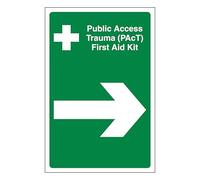 V Safety Public Access Trauma (PAcT) First Aid Kit Arrow Right 200 x 300 mm - Glow In The Dark Self Adhesive Vinyl