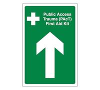 V Safety Public Access Trauma (PAcT) First Aid Kit Arrow Up 300 x 400mm - 2mm Rigid Plastic
