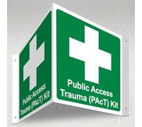 V Safety Public Access Trauma (PAcT) Kit - 3D Corridor Sign 340 x 150 mm - 3mm Indoor Palboard Safety Sign