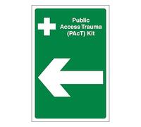 V Safety Public Access Trauma (PAcT) Kit Arrow Left 450 x 600 mm - Self Adhesive Vinyl