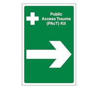 V Safety Public Access Trauma (PAcT) Kit Arrow Right 450 x 600 mm - 2mm Super-Tough Rigid Plastic