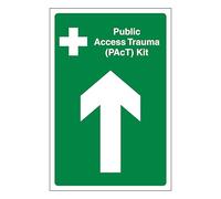 V Safety Public Access Trauma (PAcT) Kit Arrow Up 450 x 600 mm - 3mm Reflective Aluminium Composite