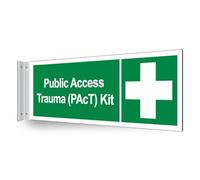 V Safety Public Access Trauma (PAcT) Kit - Corridor Sign 450 x 150 mm - 3mm Indoor Palboard Safety Sign
