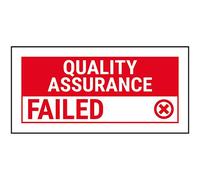 V Safety Quality Assurance Failed Red Sticker - 51x25mm (Roll of 250)