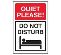 V Safety Quiet Please! Do Not Disturb 150 x 200 mm - Self Adhesive Vinyl Safety Sign