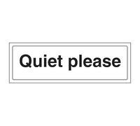 V Safety Quiet Please - Landscape 300 x 100 mm - 2mm Rigid Plastic Safety Sign