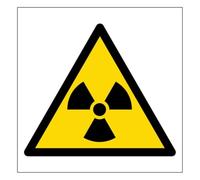 V Safety Radiation Symbol - Square 100 x 100 mm - 3mm Aluminium Composite Safety Sign