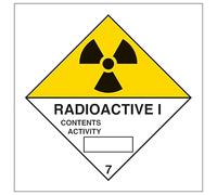 V Safety Radioactive I 200 x 200 mm - 1mm Rigid Plastic Safety Sign