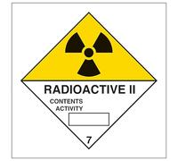 V Safety Radioactive II 200 x 200 mm - 1mm Rigid Plastic Safety Sign