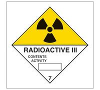 V Safety Radioactive III 100 x 100 mm - 1mm Rigid Plastic Safety Sign