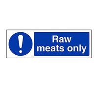 V Safety Raw meat only-100x100mm-Magnetic Safety Sign