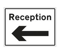 V Safety Reception Arrow Left 600 x 450 mm - 3mm Reflective Aluminium Composite Safety Sign