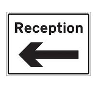 V Safety Reception Arrow Left W/Channel - 3mm Alucomp Ra1 Antigraff - 600x450mm