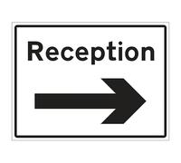 V Safety Reception Arrow Right 600 x 450 mm - 3mm Reflective Aluminium Composite Safety Sign