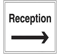 V Safety Reception/Arrow Right Sign - 400mm x 300mm - 1mm Rigid Plastic