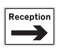 V Safety Reception Arrow Right W/Channel - 3mm Alucomp Ra1 Antigraff - 600x450mm