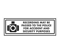 V Safety Recording May Be Passed To the Police For Accide… 300 x 100 mm - Glow In The Dark Self Adhesive Vinyl Safety Sign