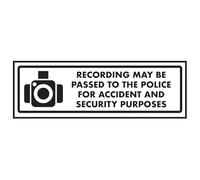 V Safety Recording May Be Passed To the Police For Accide… 300 x 100 mm - Self Adhesive Vinyl - Aluminium Effect Safety Sign