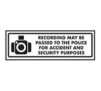 V Safety Recording May Be Passed To the Police For Accident Prevention Sign - 300mm x 100mm - Window Sticker
