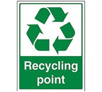 V Safety Recycling Point Sign - 300mm x 400mm - 1mm Rigid Plastic