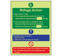 V Safety Refuge Action Fire Safety Evac Sign - Glow In The Dark 150X200mm (X3)