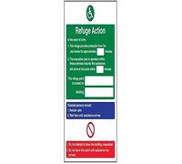 V Safety Refuge Action/Point Located On Fire Notice Sign - 200mm x 300mm - 1mm Rigid Plastic