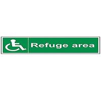 V Safety Refuge Area Sign - 450mm x 150mm - 1mm Rigid Plastic