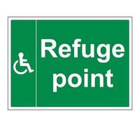 V Safety Refuge Point Sign - 400mm x 300mm - 1mm Rigid Plastic