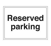 V Safety Reserved Parking 300 x 200 mm - 2mm Super-Tough Rigid Plastic Safety Sign
