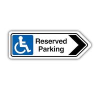 V Safety Reserved Parking Arrow Right - Shaped Sign 300 x 100 mm - Self Adhesive Vinyl