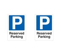 V Safety Reserved Parking - Blue Parking 210 x 297 mm (A4) - 3mm Aluminium Composite Safety Sign (Pack of 2)