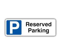 V Safety Reserved Parking - Blue Parking - Landscape Safety Sign - 600 x 200 mm - 2mm Rigid Plastic