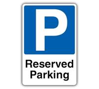 V Safety Reserved Parking - Blue Parking Safety Sign - 300 x 450 mm - RA2 Reflective 3mm Aluminium Composite