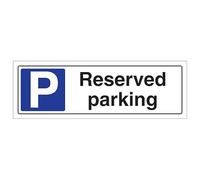 V Safety Reserved Parking - Landscape 300 x 100 mm - 3mm Brushed Aluminium Composite Safety Sign